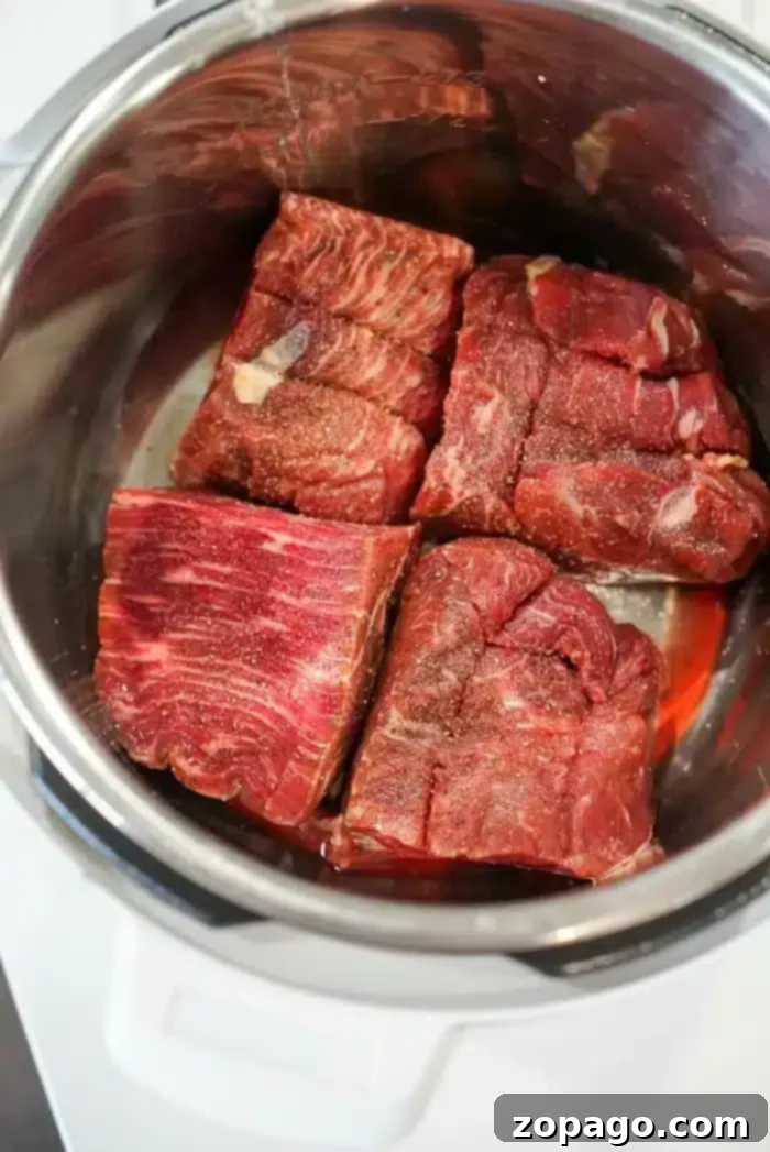 Fall-Apart Pressure Cooker Shredded Beef 3 Instant Pot Pulled Beef - perfect for shredding
