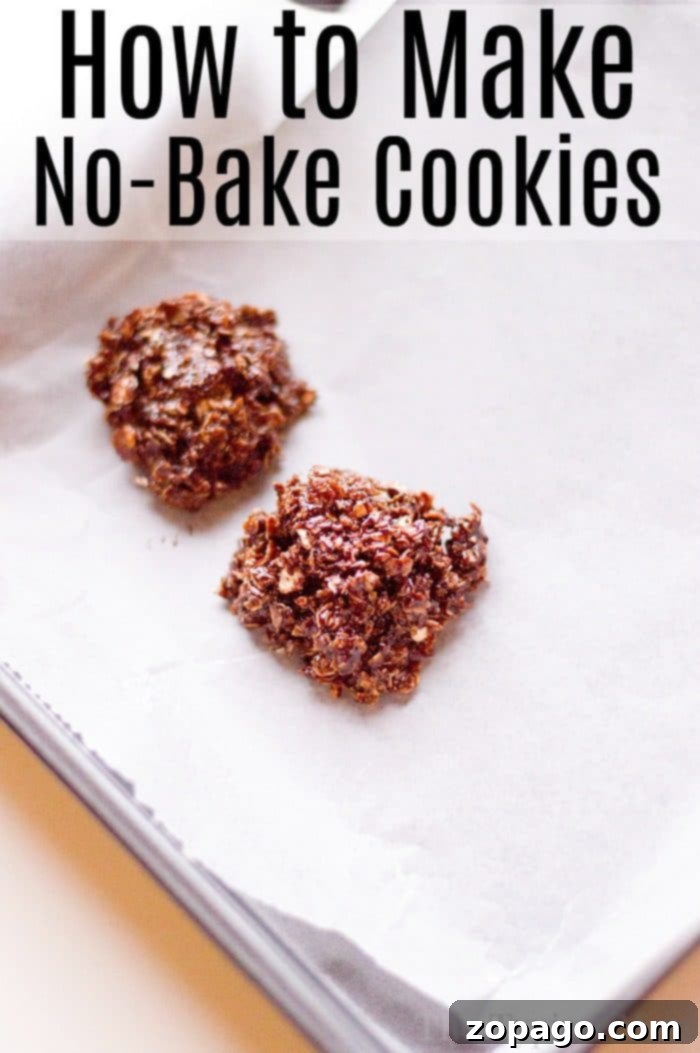 Simple ingredients for no bake cookies you can make right now! Chocolate oat dessert that doesn't need an oven, great dessert for baking with kids. #nobakecookies #chocolate #oatmeal Ingredients for No Bake Cookies 2