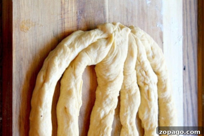 Mastering Braided Challah 4 bowls of challah ingredients: flour, sugar, salt, yeast, eggs, oil, water