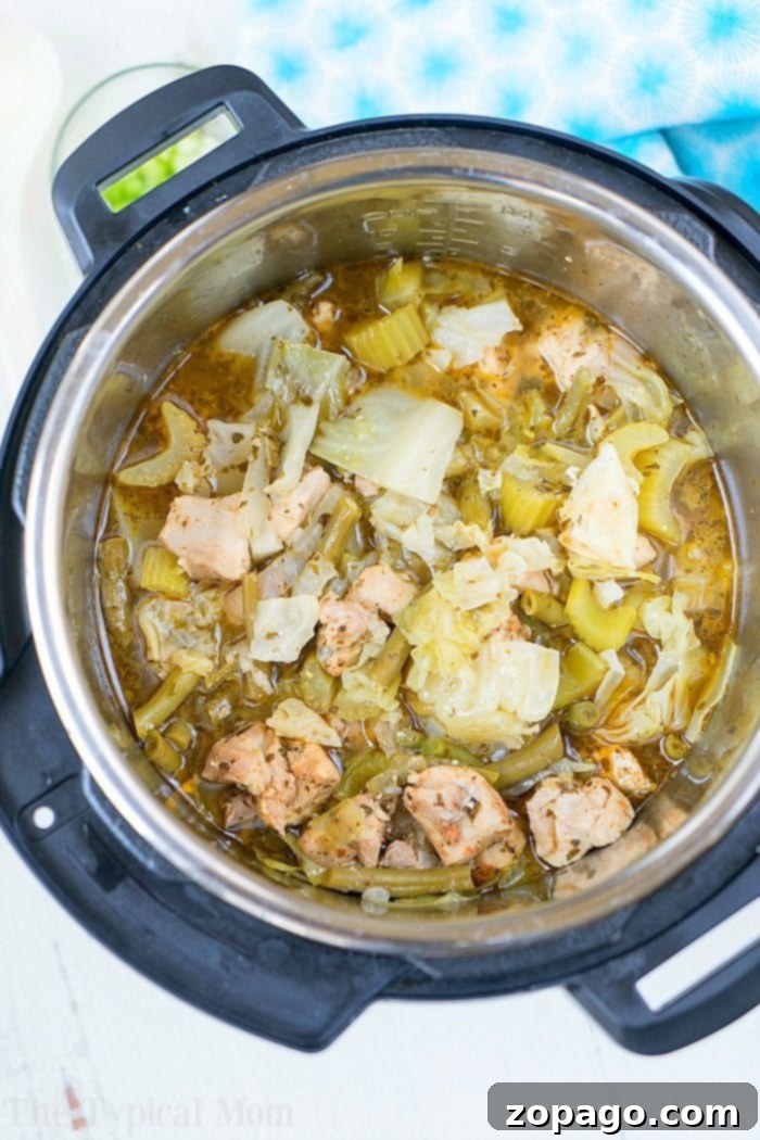 Pressure Cooker Chicken Cabbage Soup: Warm & Flavorful Alternative Hearty pressure cooker chicken cabbage soup, a comforting meal.
