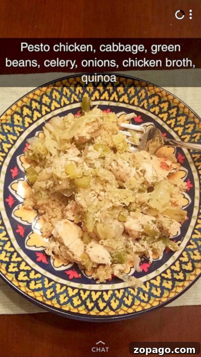Cousin's Chicken & Cabbage Inspiration: Served Over Separate Quinoa Deconstructed chicken cabbage casserole served over quinoa, showcasing a versatile preparation.