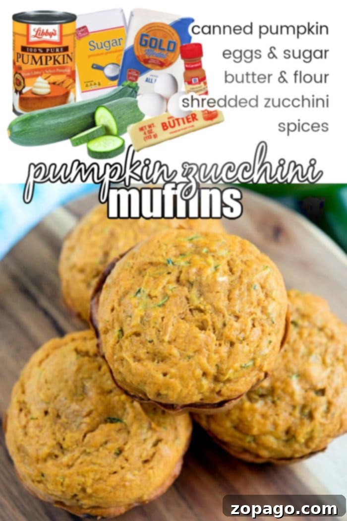 Homemade Pumpkin Zucchini Muffins: A Fall Tradition A wooden plate filled with delicious pumpkin zucchini muffins, made with canned pumpkin, fresh zucchini, eggs, sugar, and butter, emanating a delightful aroma.