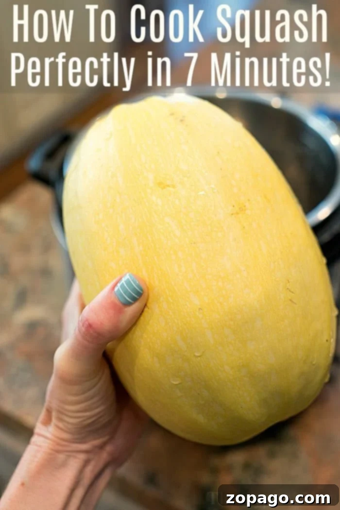 Learn how to cook spaghetti squash fast, in just 7 minutes! Achieve tender squash noodles that are a healthy, gluten-free pasta alternative. Instant Pot spaghetti squash is a game-changer. #spaghettisquash #healthyrecipes #instantpotcooking #glutenfree Preparing spaghetti squash for cooking