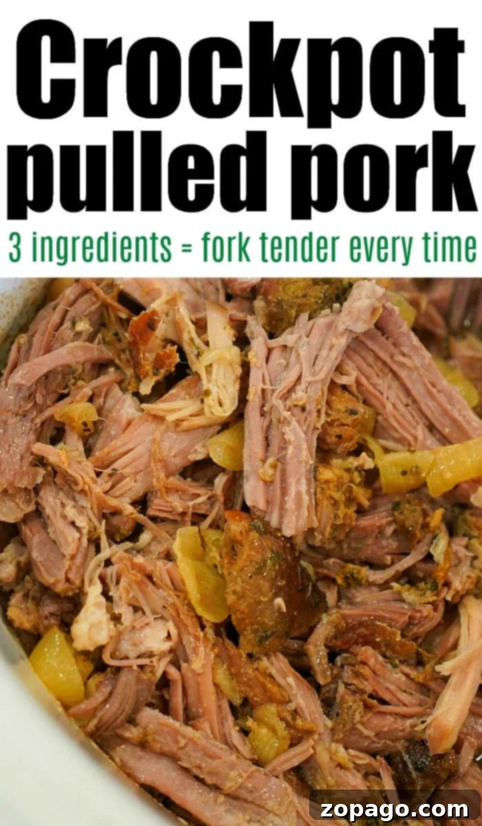 Slow Cooker Dr Pepper Pulled Pork 6 Crockpot pulled pork in a serving dish