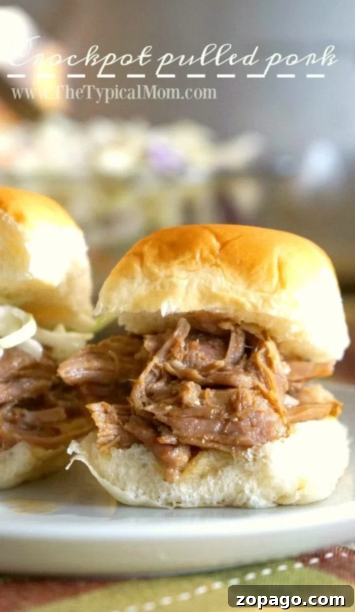 Slow Cooker Dr Pepper Pulled Pork 9 Barbecue pulled pork made in a Crockpot, served in a rustic dish