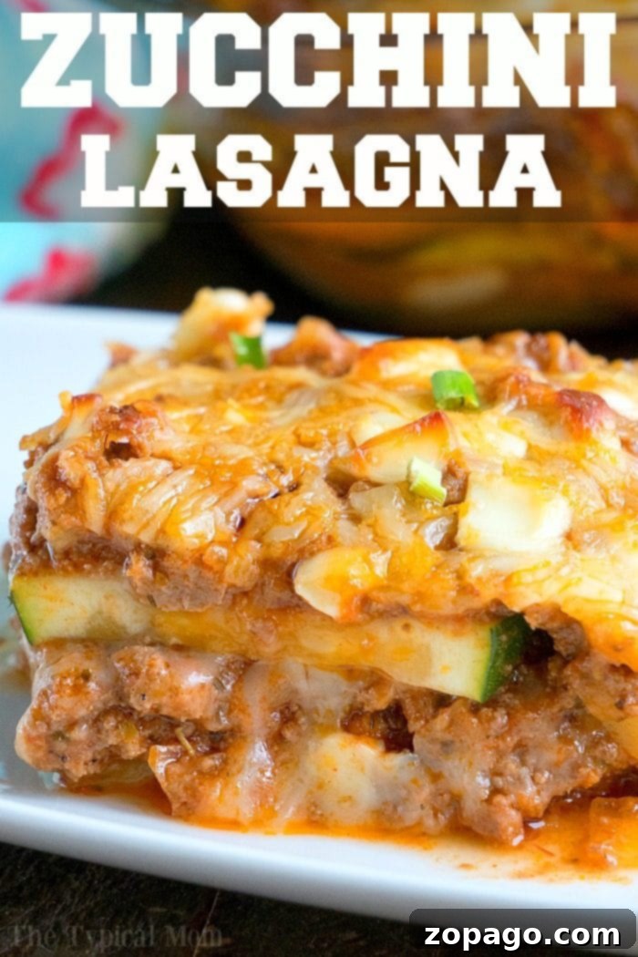 Close up of a No Noodle Lasagna slice on a plate