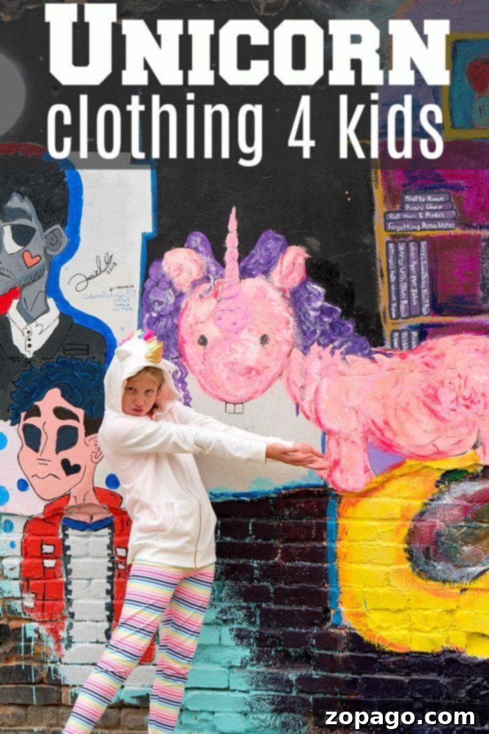 Discover comfortable unicorn kids clothes for everyday style. Perfect for girls who love unicorns, jackets, shirts, and hoodies. Adorable unicorn kids jacket with rainbow accents