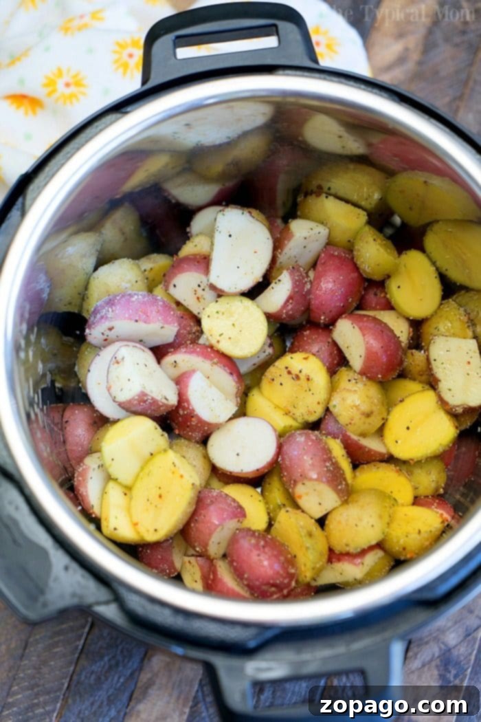 Instant Pot potatoes have never been easier to make in your pressure cooker and full of flavor with these Italian seasonings! Perfect side dish with dinner. #instantpot #pressurecooker #instantpotrecipes #potatoes #italian #diced #seasoned #sidedish pressure cooker potatoes