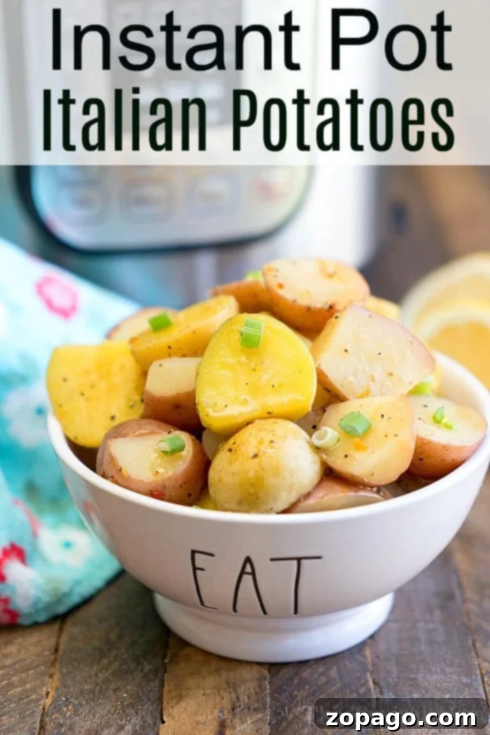 Instant Pot potatoes have never been easier to make in your pressure cooker and full of flavor with these Italian herb seasonings! Perfect side dish with dinner. #instantpot #pressurecooker #instantpotrecipes #potatoes #italian #diced #seasoned #sidedish Instant Pot Potatoes