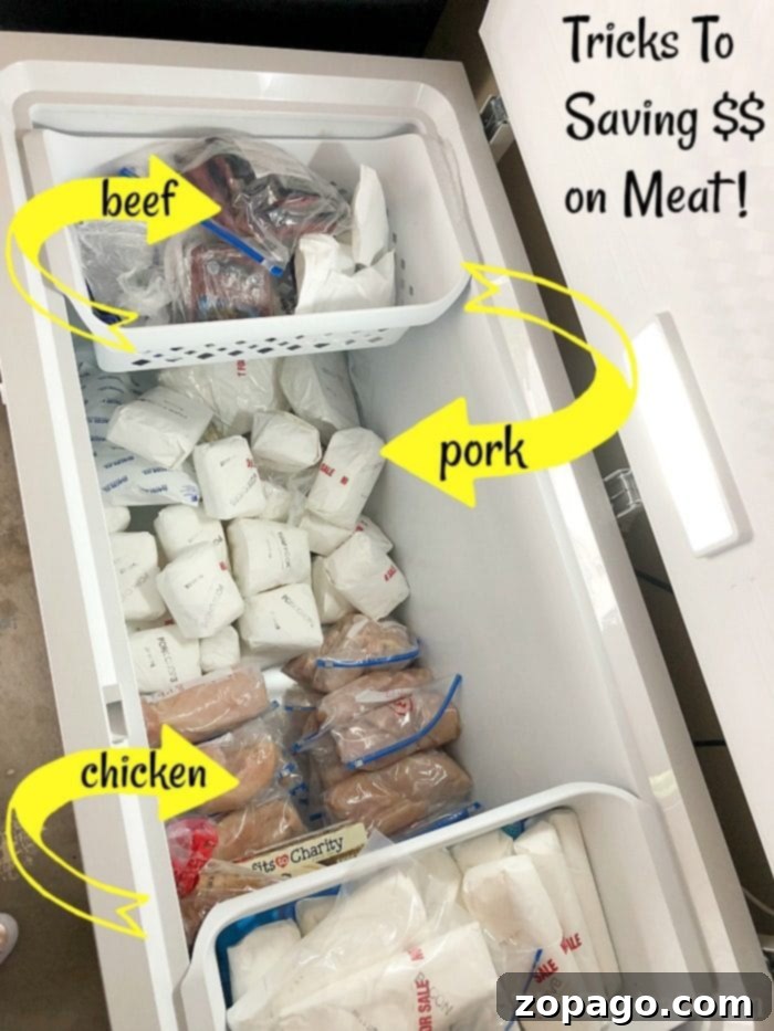 Ultimate guide on where to buy bulk meat online and expert strategies for saving money on groceries, tailored for busy families. Learn our secrets to significant savings on premium chicken, beef, and other meats by shopping smart. #groceries #bulk #meat #online #savingmoney #budgeting #chicken #beef Assortment of fresh and packaged meat items, including steaks, chicken, and ground beef, arranged aesthetically to represent a diverse bulk meat online shopping experience.