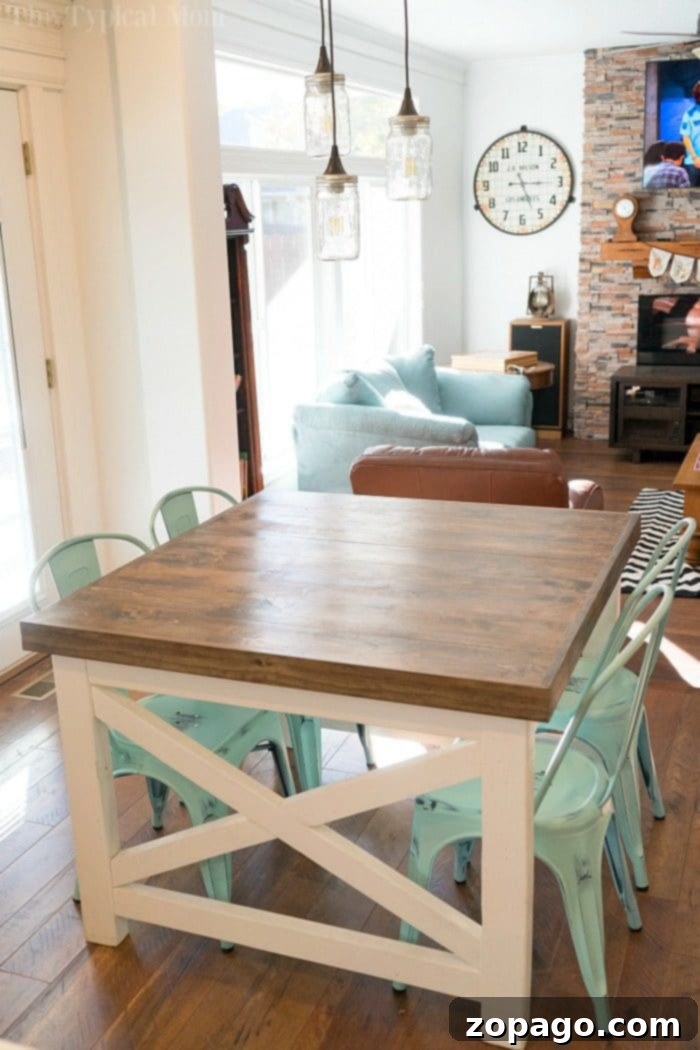 The Heart of the Home: Our Custom Farmhouse Kitchen Table Close-up of a rustic farmhouse dining table