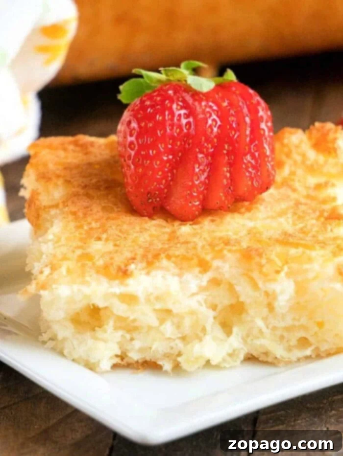 Heavenly Pineapple Angel Food Cake 2 A slice of fluffy, golden pineapple angel food cake recipe.