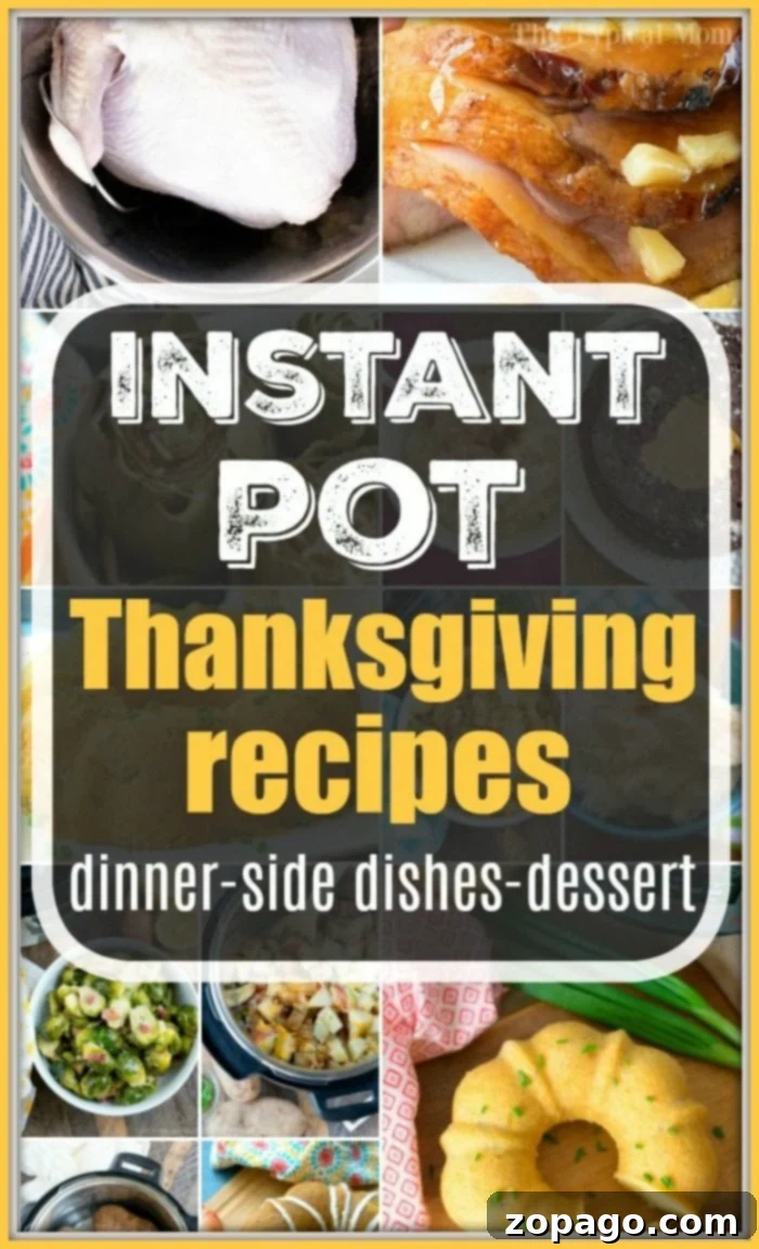 Instant Pot Thanksgiving recipes you'll need for the holidays! From Instant Pot turkey to pressure cooker side dishes & dessert, we've got you covered. Perfect list to use for Instant Pot Christmas recipes too. #instantpot #pressurecooker #instantpotrecipes #thetypicalmom #turkey #sidedishes #thanksgiving #christmas #recipes Instant Pot Thanksgiving Recipes
