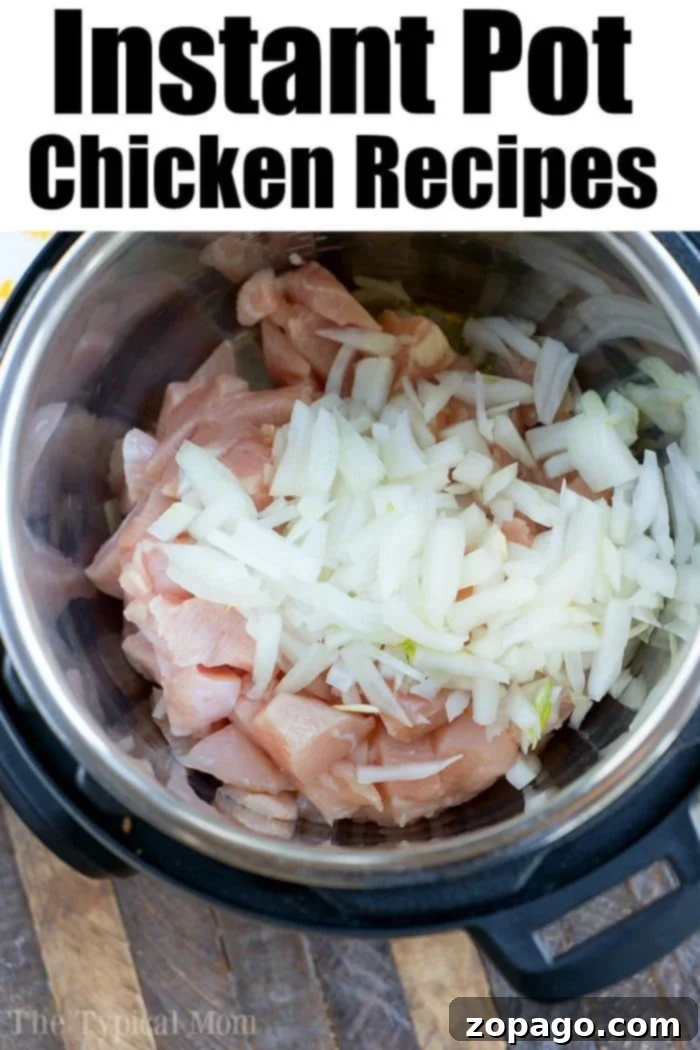 Instant Pot chicken recipes are a real hit for dinner tonight! If you love easy Instant Pot recipes this is one you'll want to make. #instantpot #pressurecooker #cheesy #chicken #spaghetti #creamy #instantpotrecipes #thetypicalmom Close-up of Instant Pot chicken spaghetti, a rich and creamy pasta dish with tender chicken pieces, ready to be served and enjoyed.