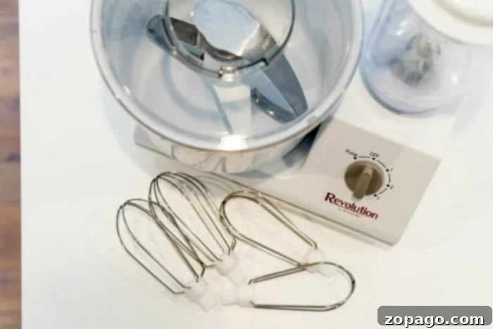 A versatile countertop mixer, essential equipment for easily preparing the moist zucchini bread recipe batter.