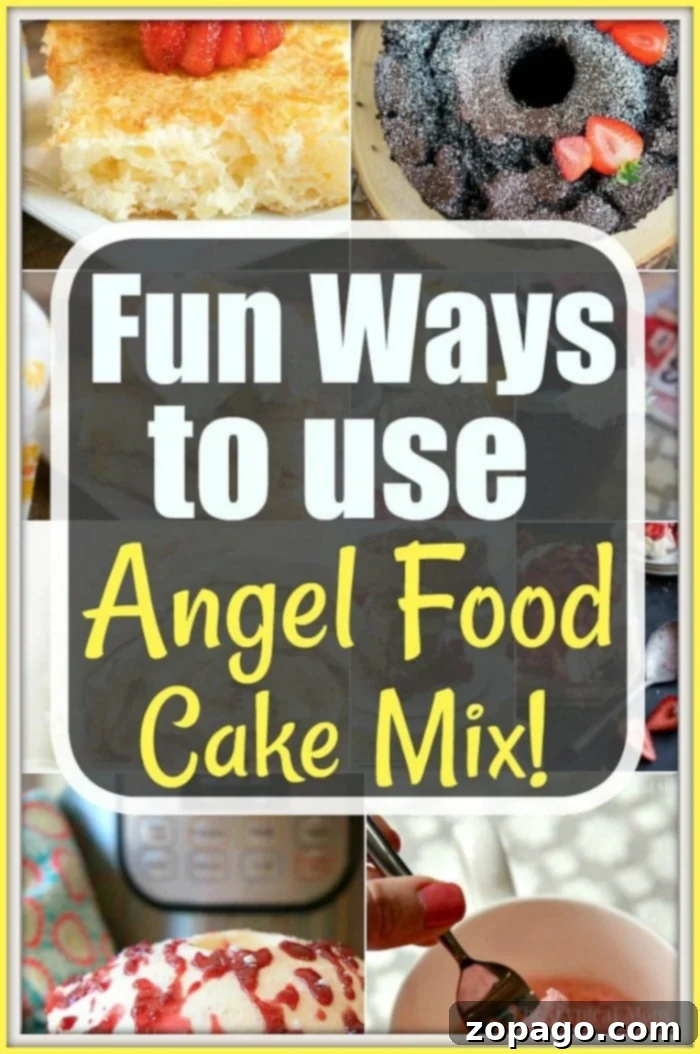 Easy 2 Ingredient Pumpkin Angel Food Cake 6 A vibrant collage of various angel food cake mix recipes, showcasing different flavors and toppings, inspiring endless dessert possibilities.