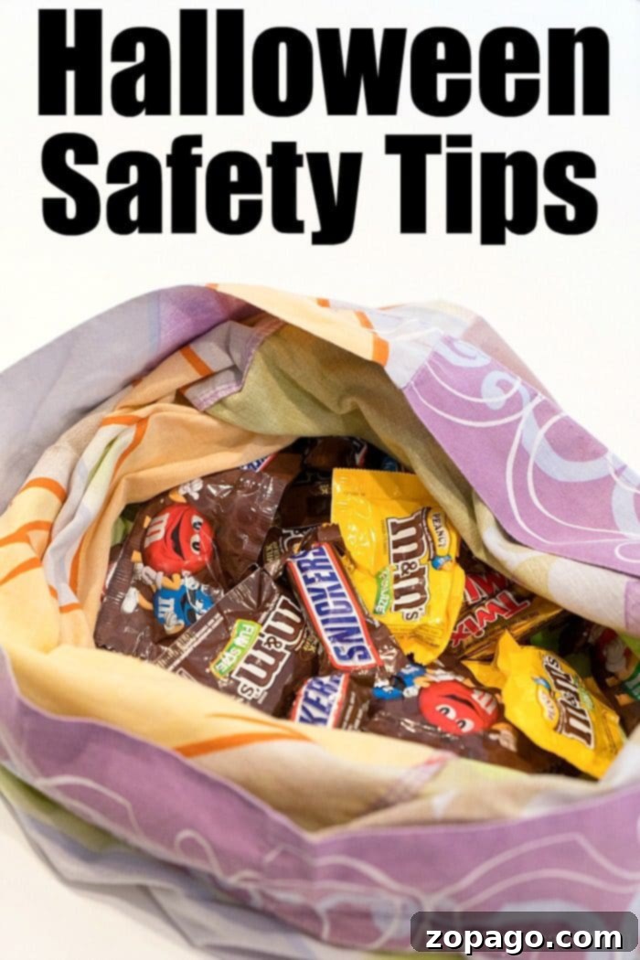 Halloween Safety Tips for Kids and Teens Happy children in Halloween costumes trick-or-treating at night, symbolizing Halloween safety