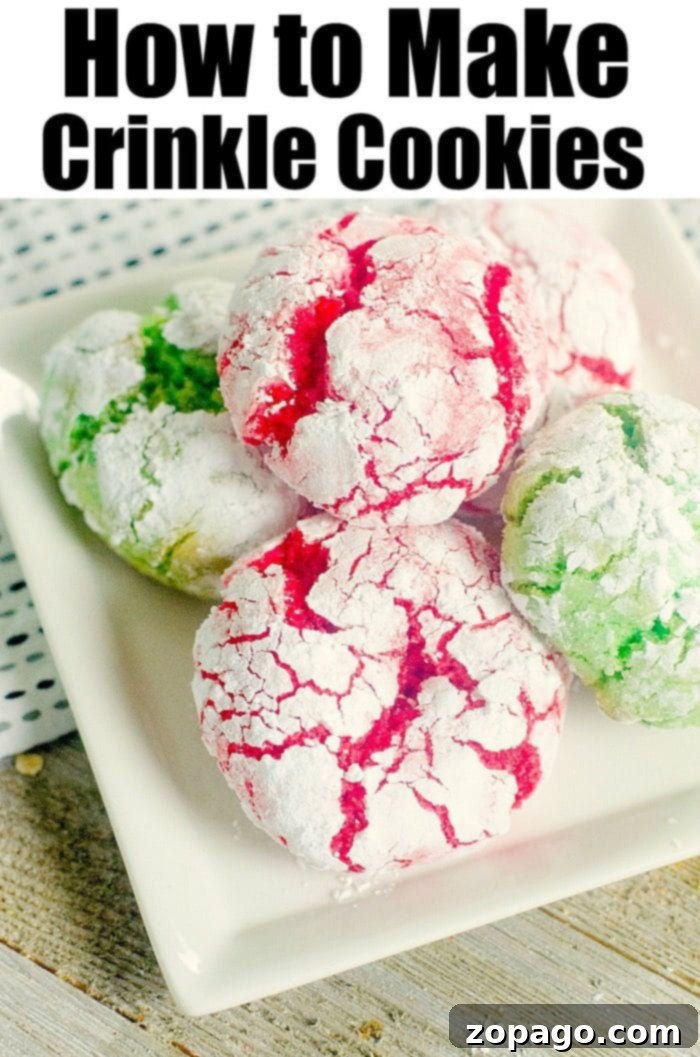 Crinkle cookies you can make for any occasion. With bright colors they're great Christmas cookies that come out moist every time. #crinklecookies #christmas #cookies #chocolate #homemade #cakemix Crinkle Cookies Recipe 2