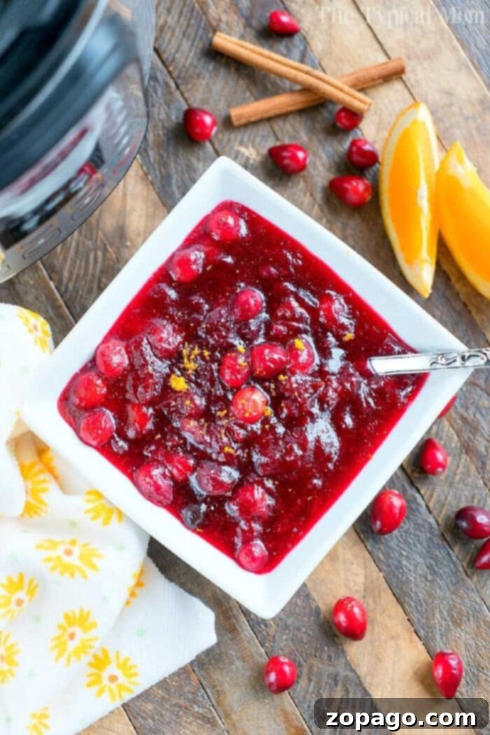 Instant Pot Cranberry Sauce: The Best 1-Minute Holiday Side Dish Instant Pot cranberry sauce, a vibrant and delicious Thanksgiving side dish.