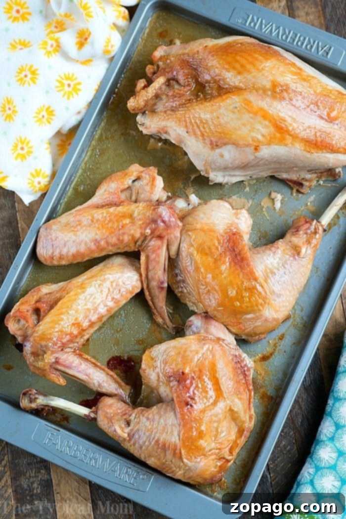 One Pan Turkey Feast 8 Resting Deconstructed Sheet Pan Turkey on a Platter