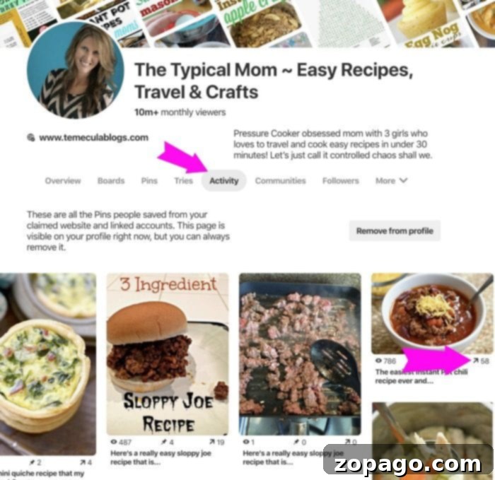 How to Get Traffic on Website - Pinterest Activity Tab