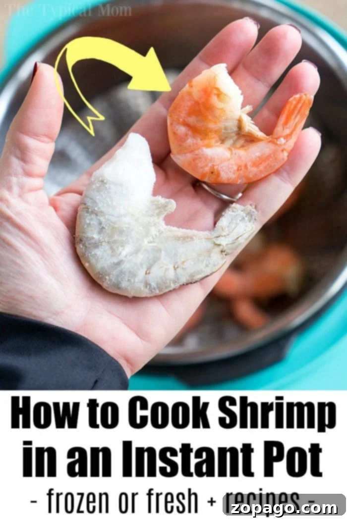 Shrimp in Instant Pot: A Quick Meal A plate of perfectly cooked Instant Pot shrimp, garnished and ready for a meal.