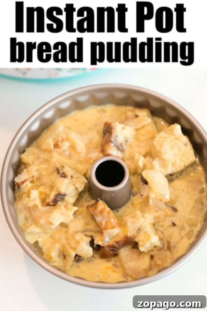 Instant Pot bread pudding is one of our favorite pressure cooker dessert recipes! Moist and pretty in a bundt pan it will become a favorite of yours too. instant pot bread pudding 3