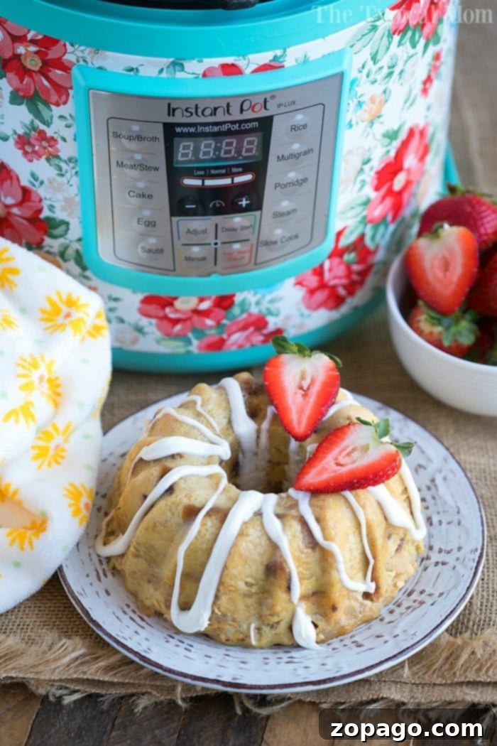 Instant Pot bread pudding is one of our favorite pressure cooker dessert recipes! Moist and pretty in a bundt pan it will become a favorite of yours too. instant pot bread pudding