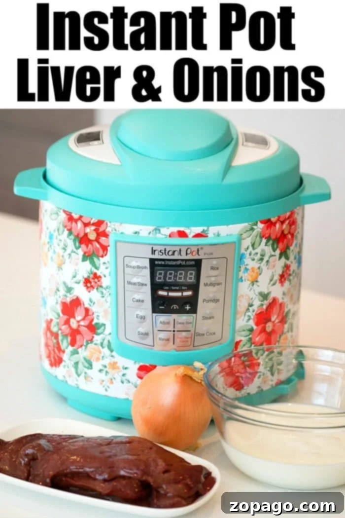 Pressure cooker liver and onions is here! If you love this classic dish you can now make it in your Instant Pot or Ninja Foodi in no time at all. instant pot liver and onions 2