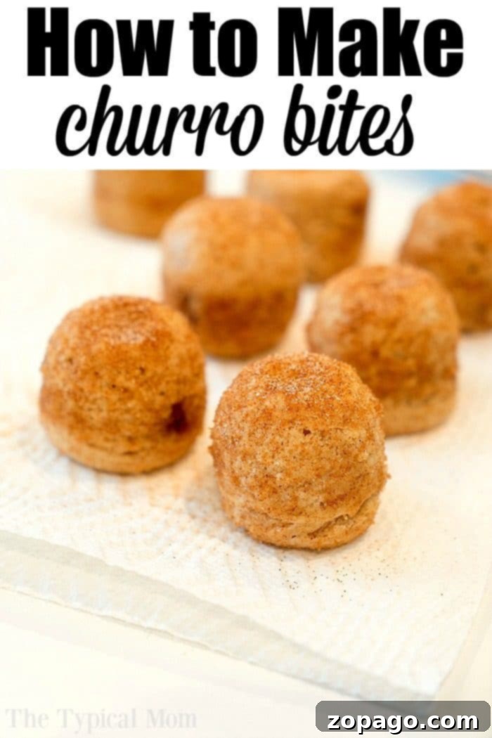 Pressure cooker churro bites are delicious for dessert or breakfast on the go! Cinnamon and sugar coated baked churros, not fried, in your Instant Pot. #instantpotrecipes #churros #churrobites #instantpot #crockpotexpressrecipes #breakfast #donuts #doughnuts Close-up of deliciously golden brown, round churro bites, generously covered in a shimmering cinnamon sugar coating, arranged artfully on a white paper towel. The top of the image features the bold text 'How to Make Pressure Cooker Churro Bites' for easy identification.