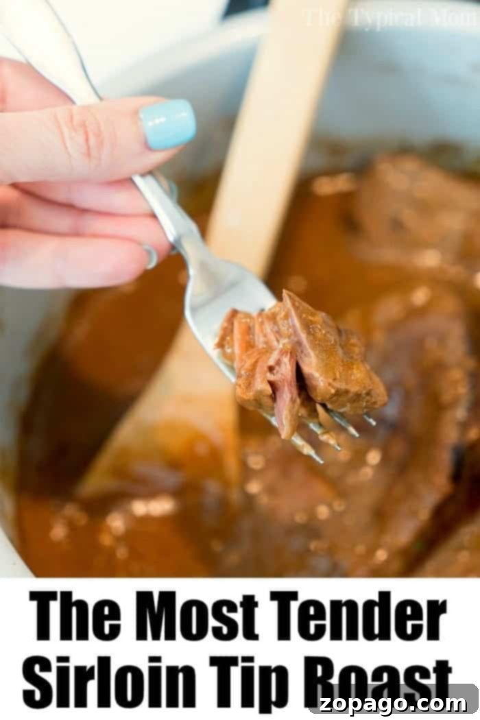 Great Ninja Foodi roast recipe with mushroom gravy that's tender and juicy in just about an hour. If you're looking for Ninja Foodi recipes you'll love this #ninjafoodirecipes #ninjafoodi #sirloinroast #roast #pressurecooker #shreddedbeef how to cook sirloin tip roast