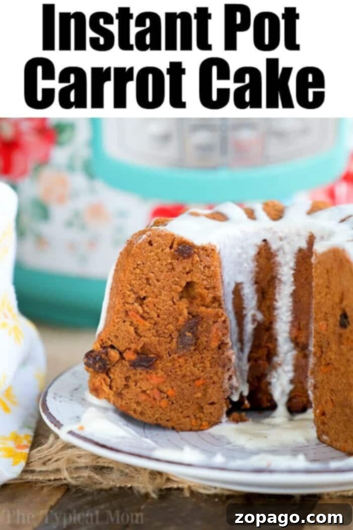 Instant Pot carrot cake is just the beginning when learning how to bake a cake in a pressure cooker. The possibilities are endless once you learn this! #instantpotrecipes #instantpot #bundtcake #carrotcake #pressurecooker #dessert Instant Pot Carrot Cake