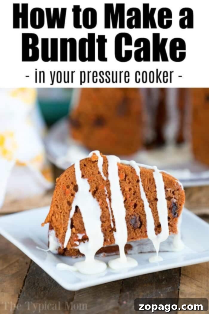 Instant Pot carrot cake is just the beginning when learning how to bake a cake in a pressure cooker. The possibilities are endless once you learn this! #instantpotrecipes #instantpot #bundtcake #carrotcake #pressurecooker #dessert Instant Pot Carrot Cake 2