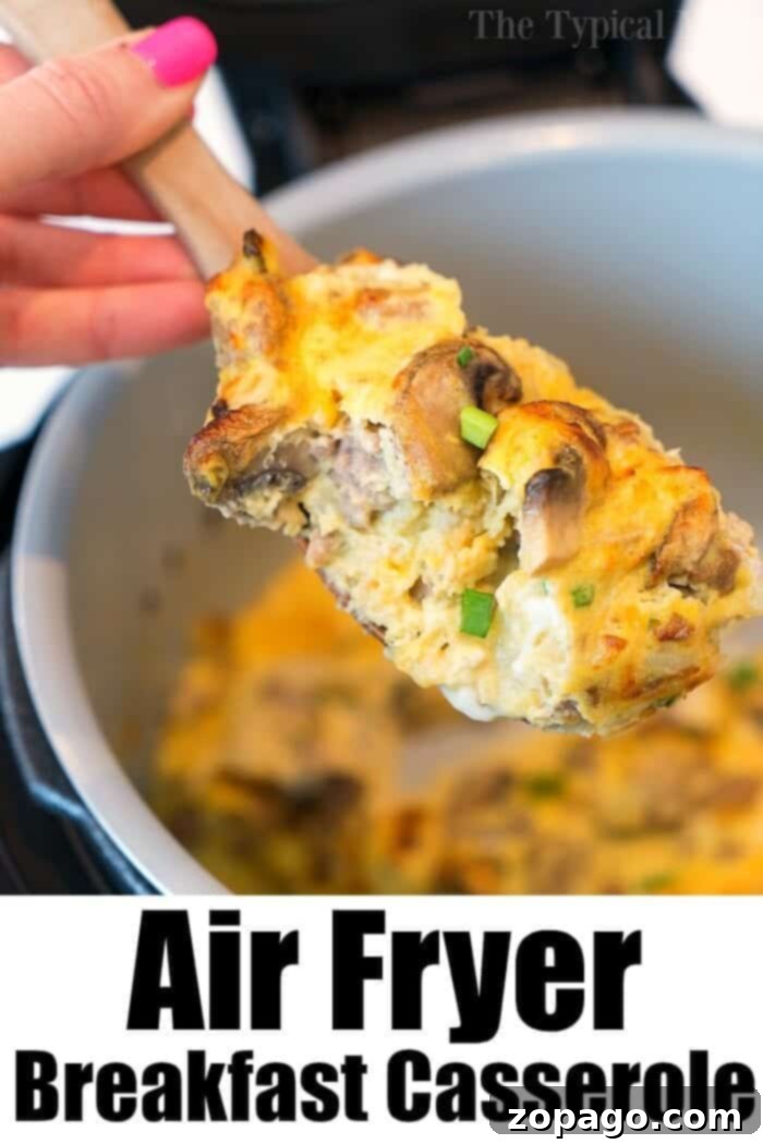 Ninja Foodi Breakfast Omelette: A quick and easy air fryer breakfast filled with eggs, cheese, and your choice of ground sausage or bacon. A vibrant breakfast spread featuring a cheesy Ninja Foodi omelette, fresh berries, and other delicious morning foods, all beautifully arranged for a festive meal.