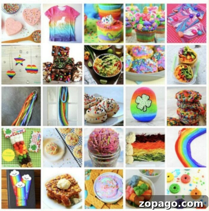 Children engaged in various rainbow craft activities