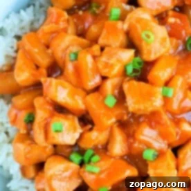Instant Pot Pineapple Chicken ready to serve with garnishes