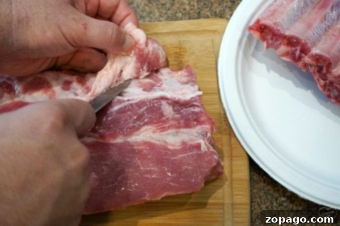 Rib Membrane Removal 3 Perfectly cooked barbecue ribs recipe