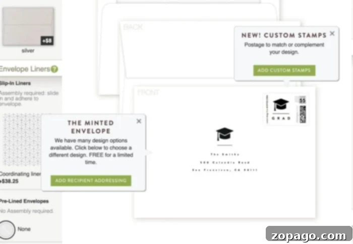 See the stunning detail and personalization options available for High School graduation invitations at Minted.com, including custom envelopes. Beautifully designed personalized graduation announcement with custom envelope
