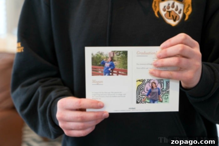 These High School graduation invitations are amazing. Very high quality, unique, and you can personalize them however you'd like. See what we created! A joyful scene from a High School graduation, showcasing students celebrating their achievement.