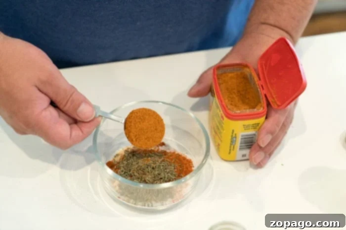 The delicious turkey seasoning dry rub mixture.