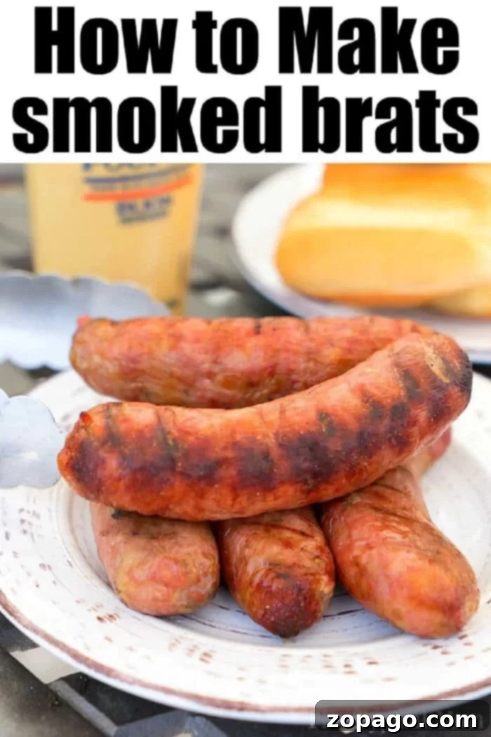 Smoked brats are a delicious lunch or dinner idea you can make in your pellet or electric smoker this week! If you haven't smoked sausage yet, try this! #smokerrecipes #smoked #smoker #sausage #brats #traeger Assortment of smoked brats with various toppings and buns