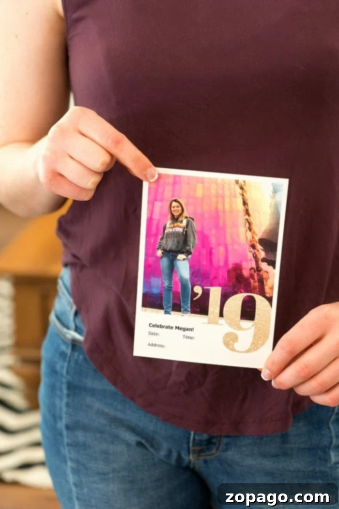 Design your perfect graduation party invitations with personalized photos and text, ensuring a unique and memorable announcement for your high school or college graduate. Elegant Graduation Party Invitations with Custom Photos