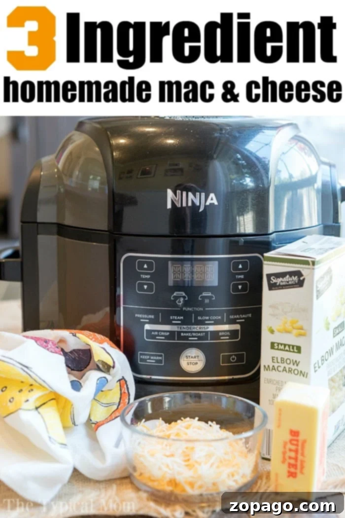 Delicious 3-ingredient Ninja Foodi macaroni and cheese recipe that is the BEST pressure cooker mac and cheese you'll ever make in under 15 minutes flat! Cheesy perfection. Ninja Foodi mac and cheese recipe in pressure cooker with elbow macaroni, butter, and cheese, using just three ingredients—and a helpful towel for easy clean-up.