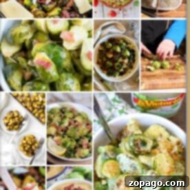 A vibrant collage showcases diverse ways to cook Brussels sprouts, highlighting their various preparations and presentations.