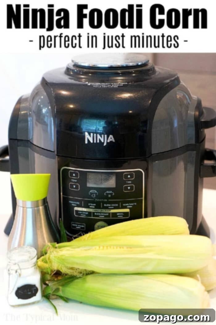 Ninja Foodi corn on the cob fresh or frozen is cooked to perfection in your Ninja Foodi or other brand in just minutes! Tender kernels, perfect side dish! Ninja Foodi corn on the cob, perfectly cooked and ready to serve