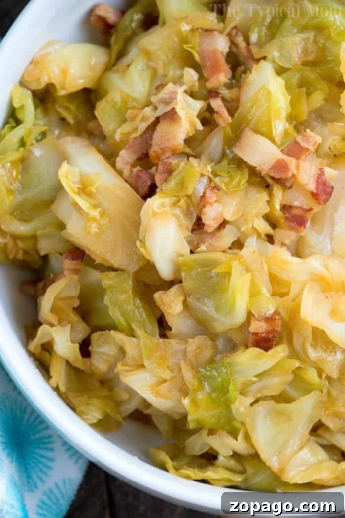 Instant Pot fried cabbage!! We love Instant Pot cabbage recipes for dinner! If you're a cabbage lover too, and obsessed with your pressure cooker we have a week worth of recipes here! #instantpot #instantpotrecipes #cabbage #vegetarian Pressure Cooker Fried Cabbage with bacon, a flavorful and quick Instant Pot cabbage recipe.