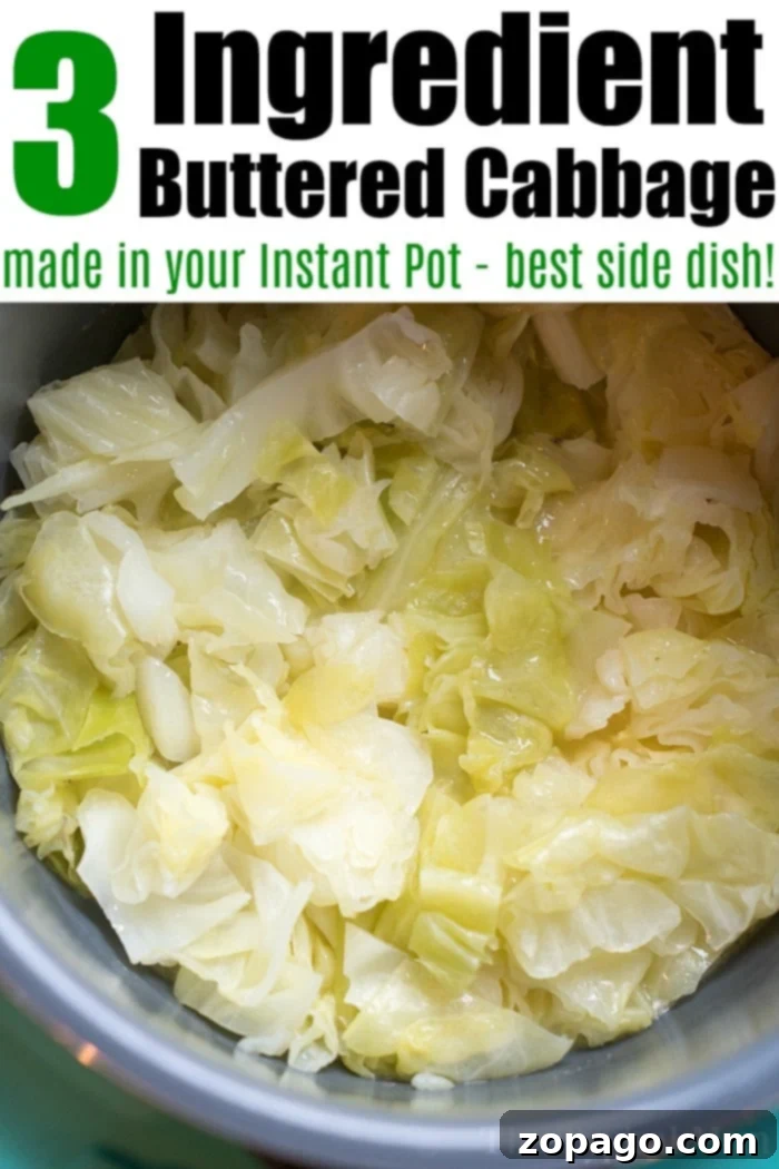 Instant Pot buttered cabbage is a fantastic pressure cooker recipe for any meal! Instant Pot Butter Cabbage: Tender & Flavorful