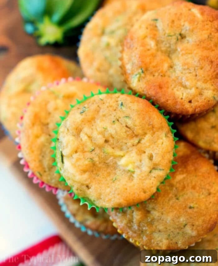 Moist Zucchini Banana Muffins 2 Delicious homemade banana zucchini muffins cooling on a wire rack, showcasing their golden-brown tops and perfectly moist interior, ideal for any meal or snack.