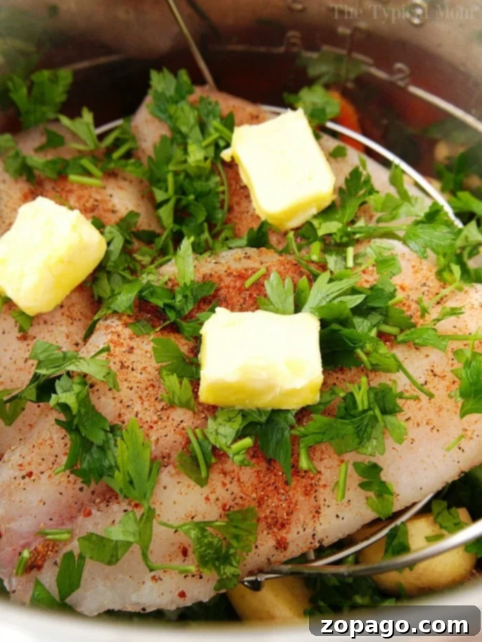 Instant Pot fish and veggies! Pressure cooker tilapia with fresh herbs