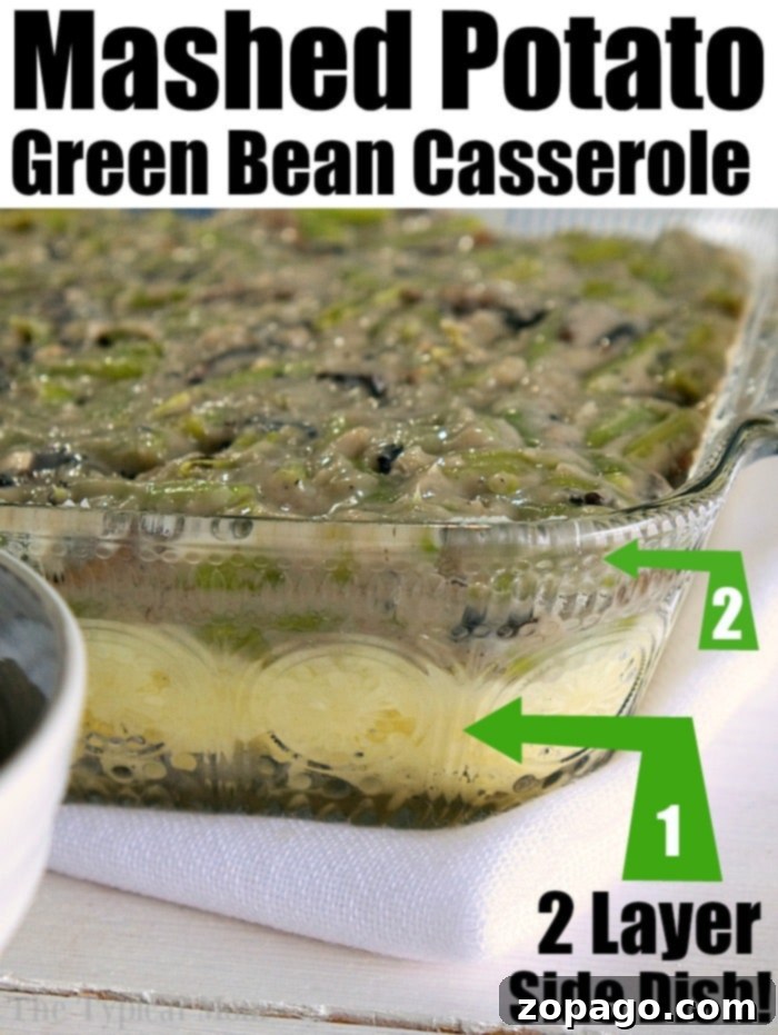 A delightful Green Bean Mashed Potato Casserole, perfect for Thanksgiving and Christmas gatherings. Green Bean Mashed Potato Casserole